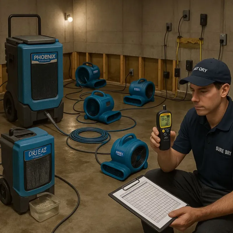 Structural Drying and Dehumidification process in Walthall County, MS